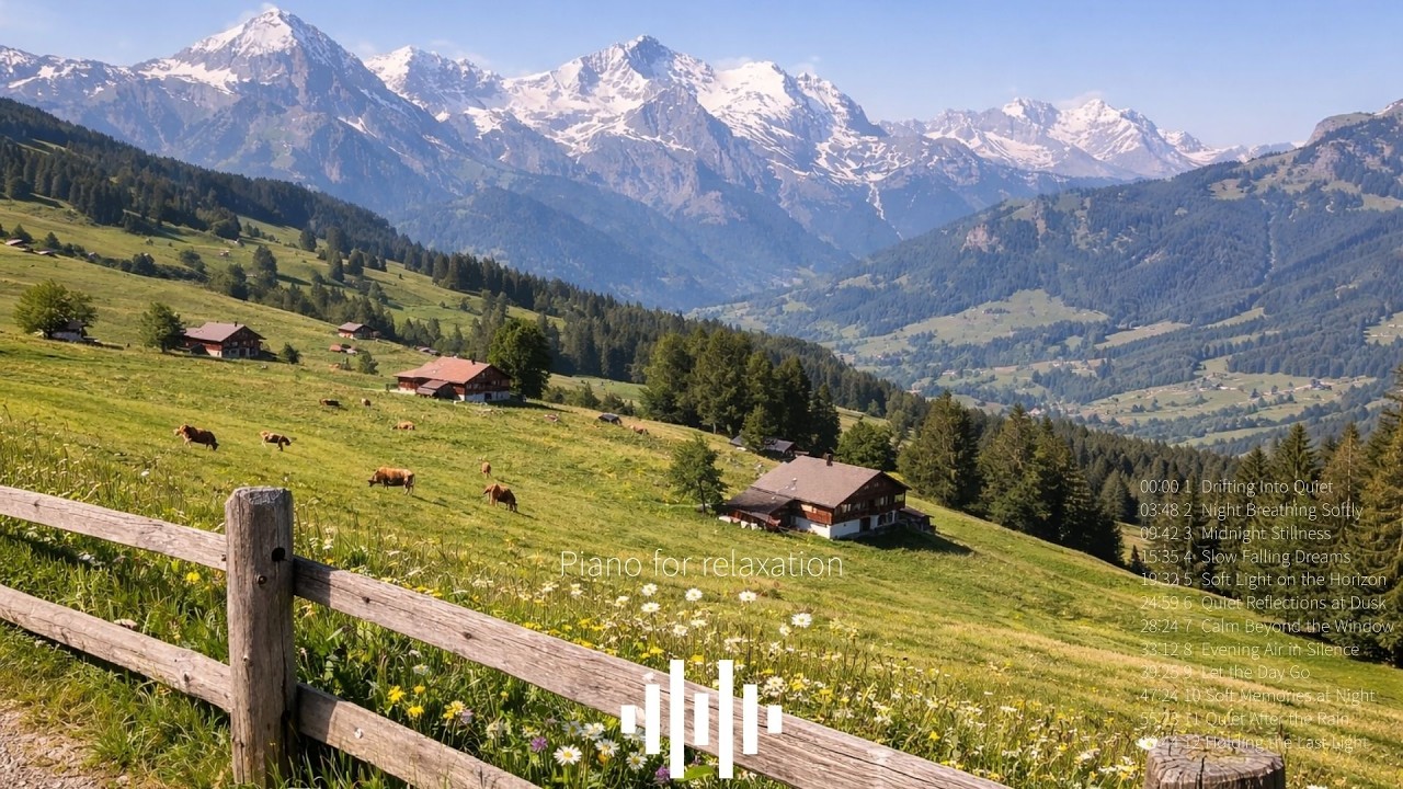 #RelaxingMusic #PianoMusic #피아노플레이리스트 Deep Relax in Switzerland: 지친 마음을 어루만지는 스위스 대자연의 위로 🎧