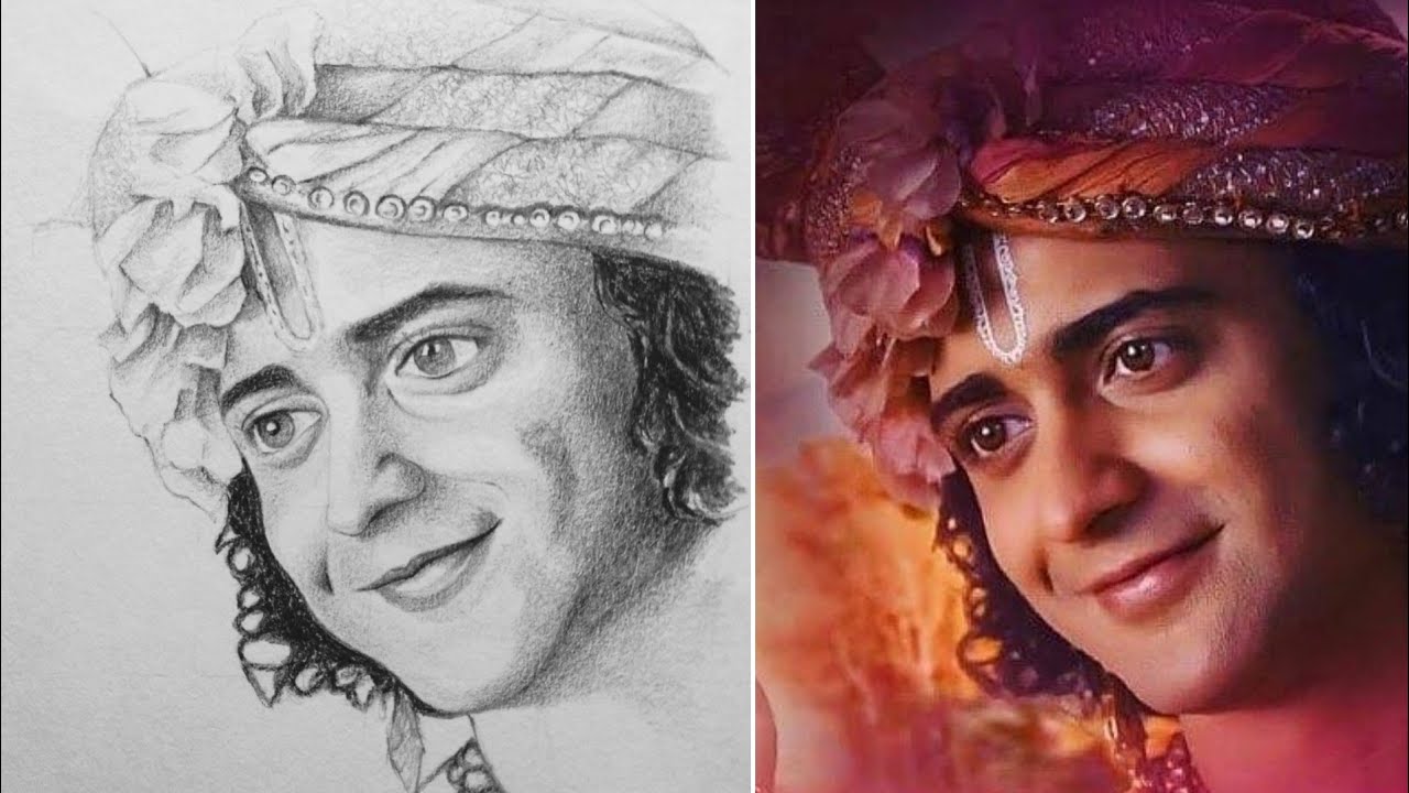 Radha-krishnamallika and Sumedh Pencil Drawing Custom Portrait From Photo  for Hall or Bedroom Decor A4 Size Instant Download for Use - Etsy Australia