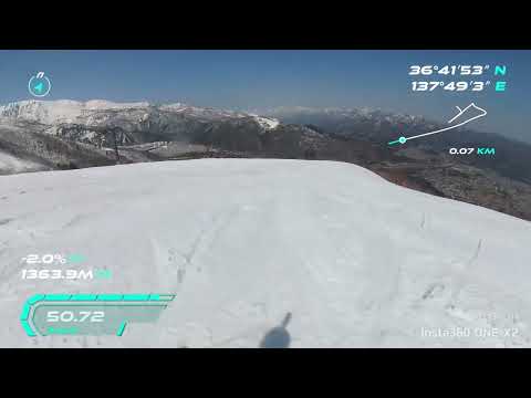 【八方尾根スキー場】パノラマコース(速度付き)｜Hakuba Happo-one skiing panorama course in japan