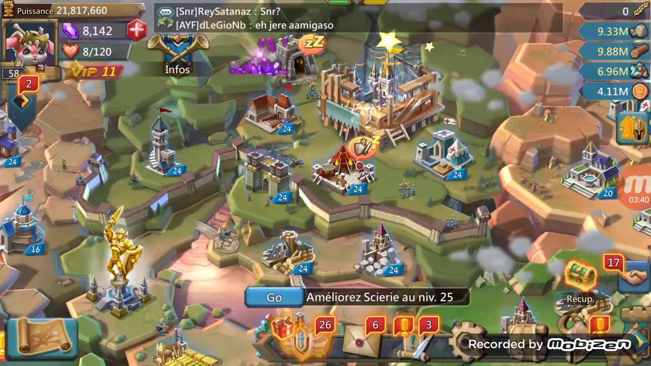 Lords Mobile : en route vers le chateau 25 + astuces - YouTube