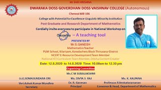 Workshop on "GeoGEBRA : A Teaching Tool " Day 1