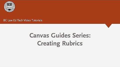 Canvas Guides: Creating a Rubric Part 1