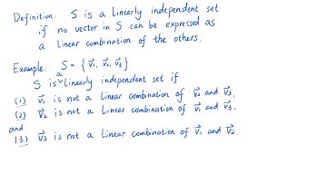 What is a linearly independent set?