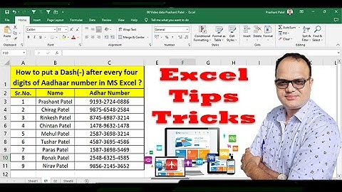 Excel Tips Tricks | Dash(-) Aadhaar number in Excel Sheet