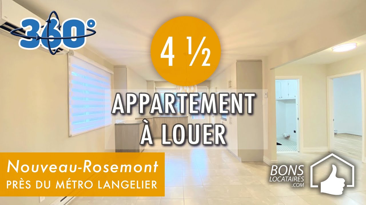 Appartement à louer/Visite virtuelle 360°/ Apartment tour Métro Langelier 4 ½ (BonsLocataires