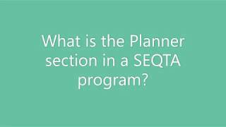 What is the Planner section in a SEQTA program?