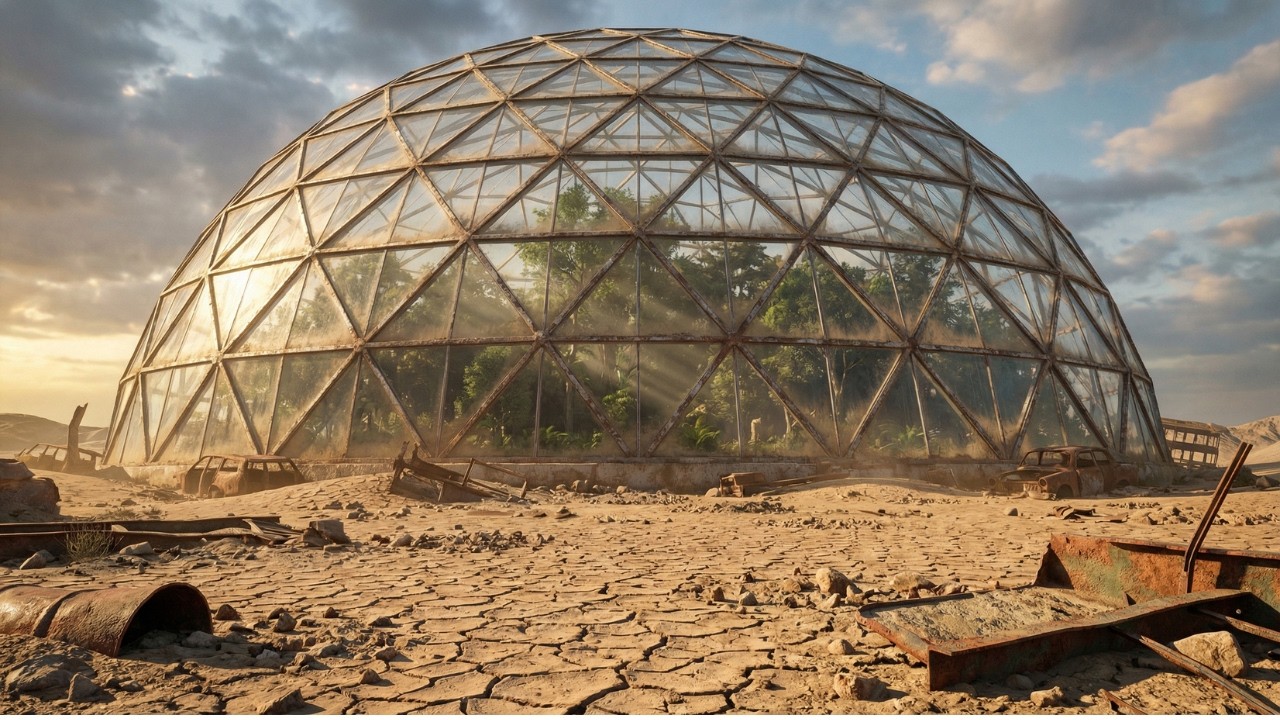 En 2035, los pocos humanos que quedan viven en cúpulas tras la destrucción de la Tierra.