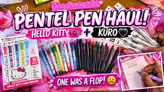 PENTEL Pen Haul 🎀 Hello Kitty RSVP + EnerGel RTX, Kuro Black Pens & One BIG Disappointment!