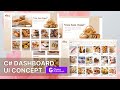 Dashboard Design for Bakery Shop with Custom Tab Controls - Winform C# Guna UI Framework