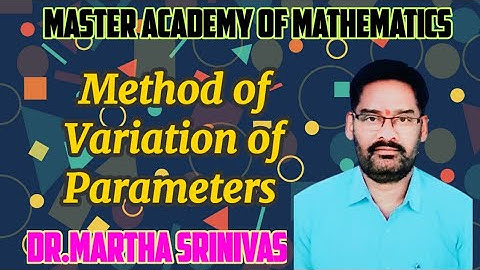 |Higher order ODE| Method of variation of parameters|