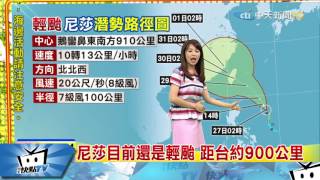 20170727中天新聞　【氣象】9號颱「尼莎」轉向台灣　最快後天海警