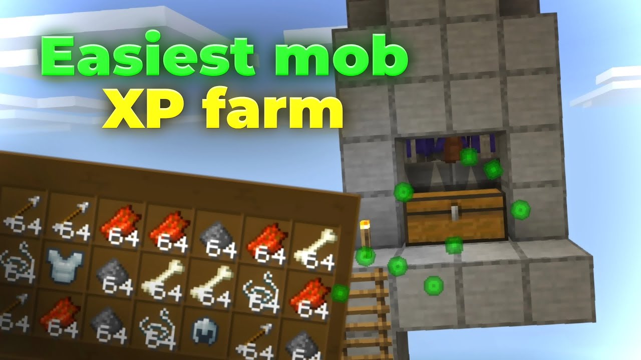 Easy MOB XP Farm Tutorial in Minecraft Bedrock 1.21! (Without Mob ...