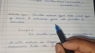 Function Declaration || Return type || Functions Arguments || in C_language