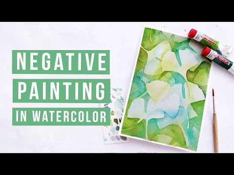 SKILLSHARE CLASS TRAILER | Negative painting in watercolor tutorial | Ginkgo biloba leaves