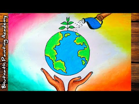 Painting on save earth 🌍🌍🌍 Save environment for painting cmptn | Save  earth drawing, Earth drawings, Drawing competition