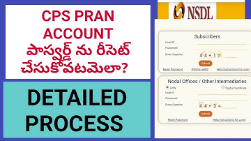 EMPLOYEES CPS (PRAN )ACCOUNT PASSWORD RESET PROCESS