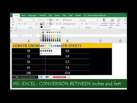 Video: Come posso convertire piedi e pollici in Excel?