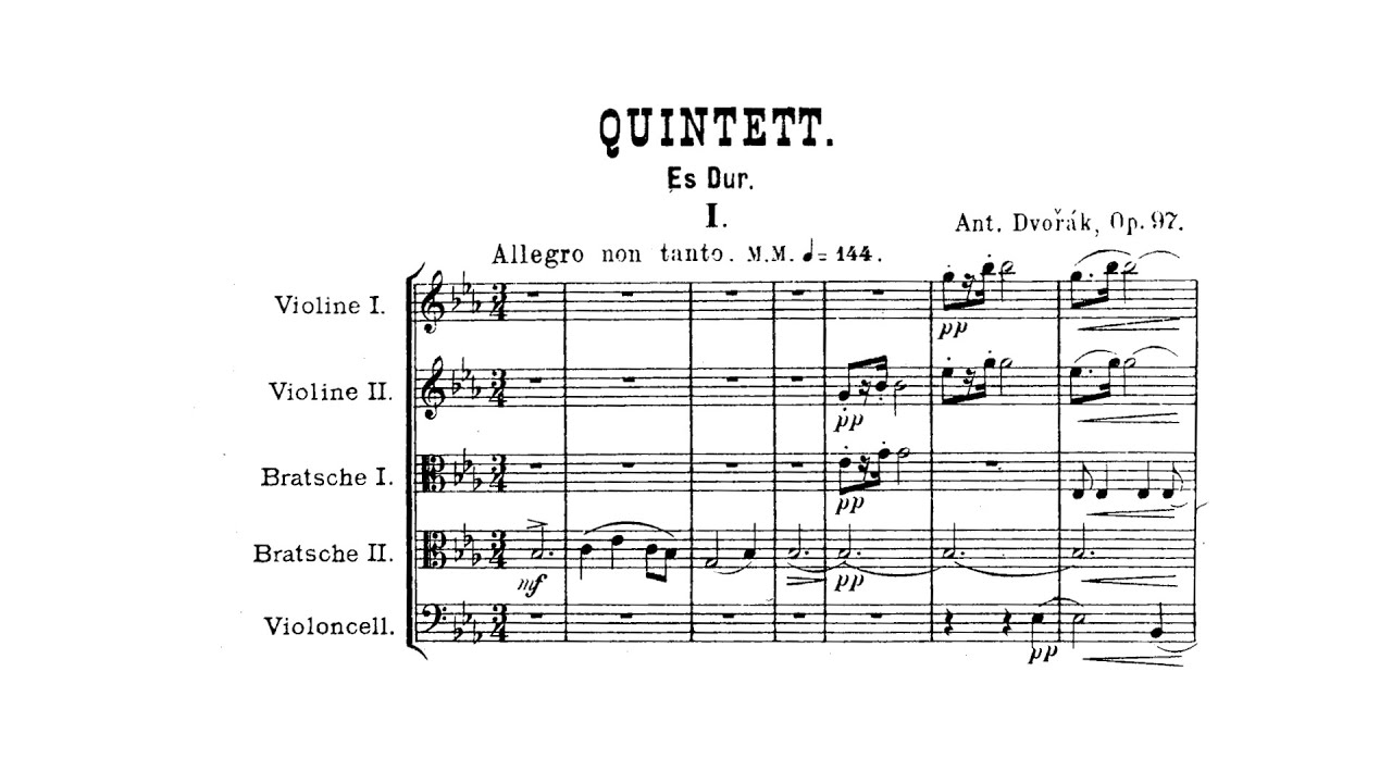Dvořák: String Quintet No. 3 in E-flat major, Op. 97, B 180 (with