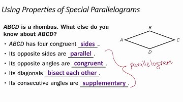 6.4: Rhombus, Rectangle, and Squares