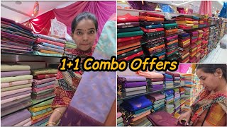 😍Aadi Combo 1+1Off The Legend Saravana Stores Soft Silk Bengal Cotton Muppagam Silk 1+1 Combo Rs.699 screenshot 3