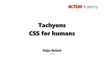 ACTUM Academy: Tachyons