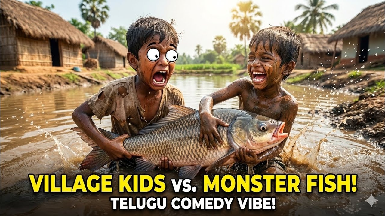 EPIC BATTLE! Village Kids vs. MONSTER FISH (Hilarious Telugu Comedy)