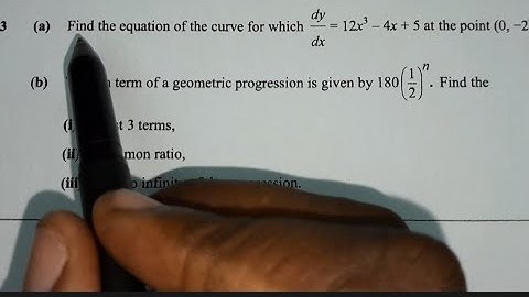2023 g12 maths paper 2 question 3 equation of the curve and geometric progression