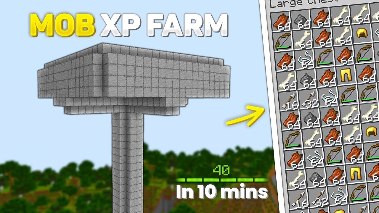 Easy MOB XP Farm Tutorial in Minecraft Bedrock 1.21! (Without Mob ...