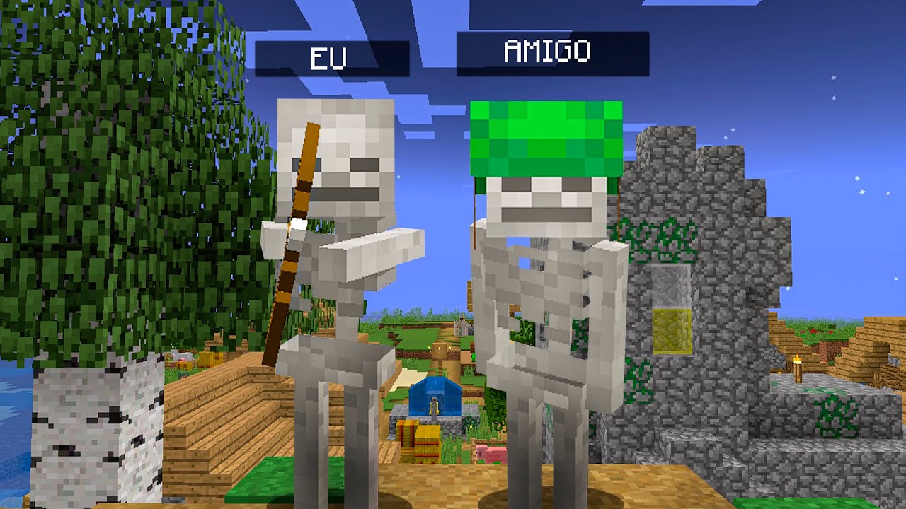 Jogando como um ESQUELETO no minecraft