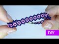 Браслетик фенечка из бисера Мастер класс Кирпичное плетение Beaded tutorial Давай порукоделим