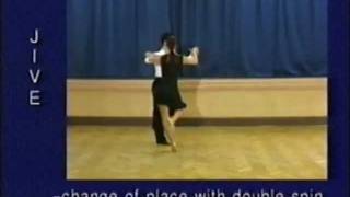 Jive dance steps: 03. Change of place with double spin