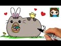 How to Draw Pusheen Easter easy