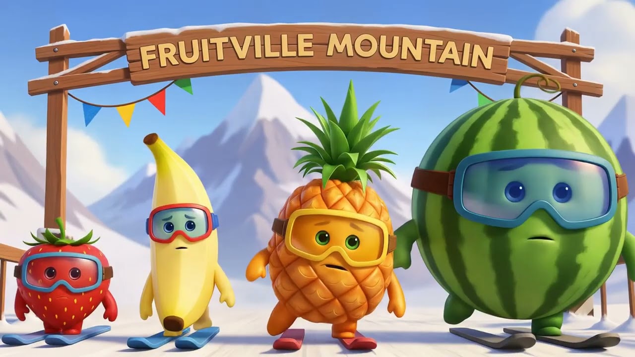 The Great Snowy Fruit Slide Adventure! 