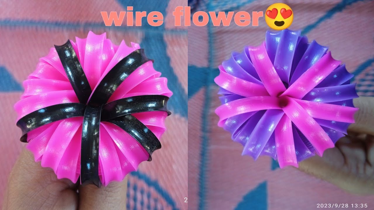 plastic wire making flower design// bidang vlog