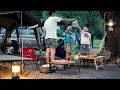 【息子たちとキャンプ】男3人湖畔のキャンプ場で夏キャンプを楽しむ/流しそうめん/手作りドーナツ/SUP