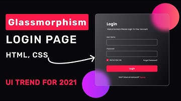 Glassmorphism login form | HTML, CSS | UI trend 2021
