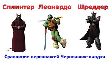 Сравнение всех персонажей из Черепашек-ниндзя