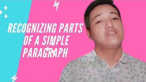 Recognizing Parts of a Simple Paragraph