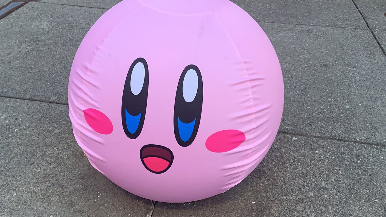 Kirby on Target red balls (Kirby and the Land promotion