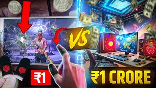 ₹1 VS ₹1 CRORE GAMING ROOM SETUP 🤑 | GARENA FREE FIRE