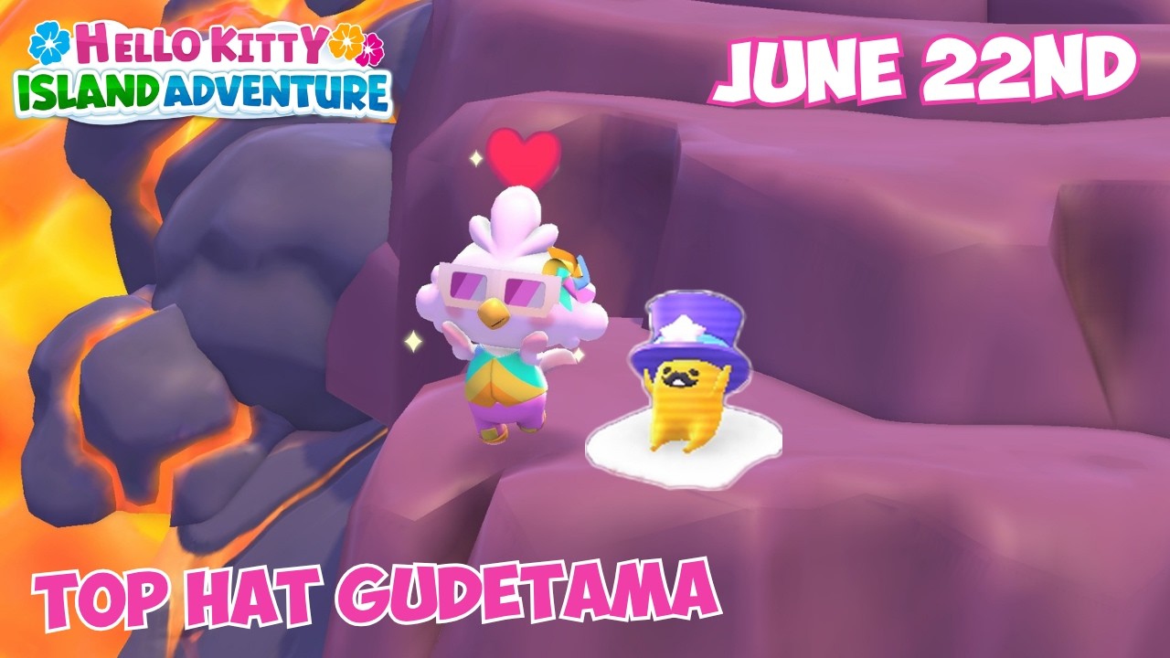 TOPHAT Gudetama location 🎩 June 22nd 2026 🍳 Crafting Plan #49 - Hello Kitty Island Adventure