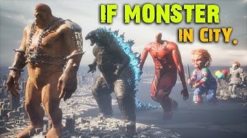 If Monster Walk in City | Monster walking | Monster Size Comparison of the world