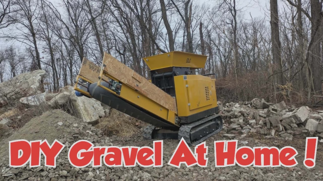 Измельчение шлакоблоков и кирпичей с помощью мини-дробилки SD Lanch.