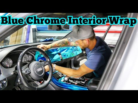 Difficult - Interior Vinyl Wrap In Light Blue Chrome (Audi S8)