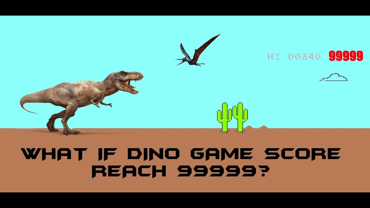 Google Chrome Dino Game - Highest Score 99999 - Full Game Playing - 94 min  - Google Dinosaur Game 