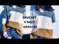 Quick and Easy Crochet V Neck Sweater S-5XL
