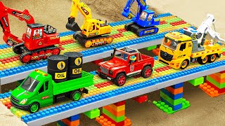 New Bridge Construction Vehicles, Crane, Dump Truck Toys, Transport Vehicles - Funny Car toys