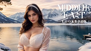 [4K] AI ART Middle East Lookbook Model Video-Arabian Hijab-Lake Como Retreat