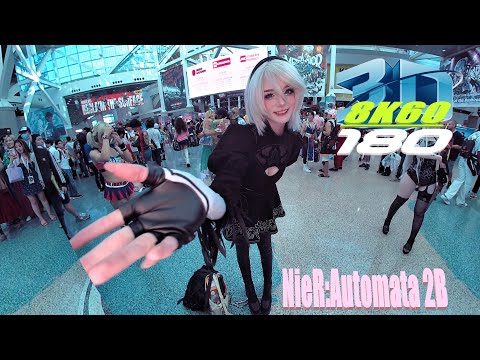 NieR:Automata 2B Cosplay, 3D VR180, AX2025, Loser.Tron, ニーア オートマタ 2B, コスプレ, 8K60FPS