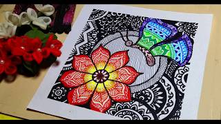 mandala beginners flower butterfly basic